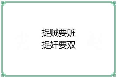 捉贼要赃捉奸要双